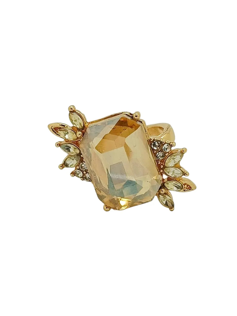 Elegant Finger Ring Sparkling Side Crystals
