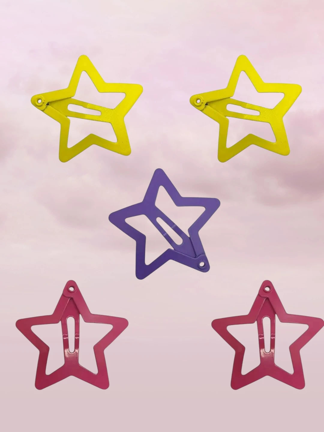 Set Of 5 Star Design Hair Clips