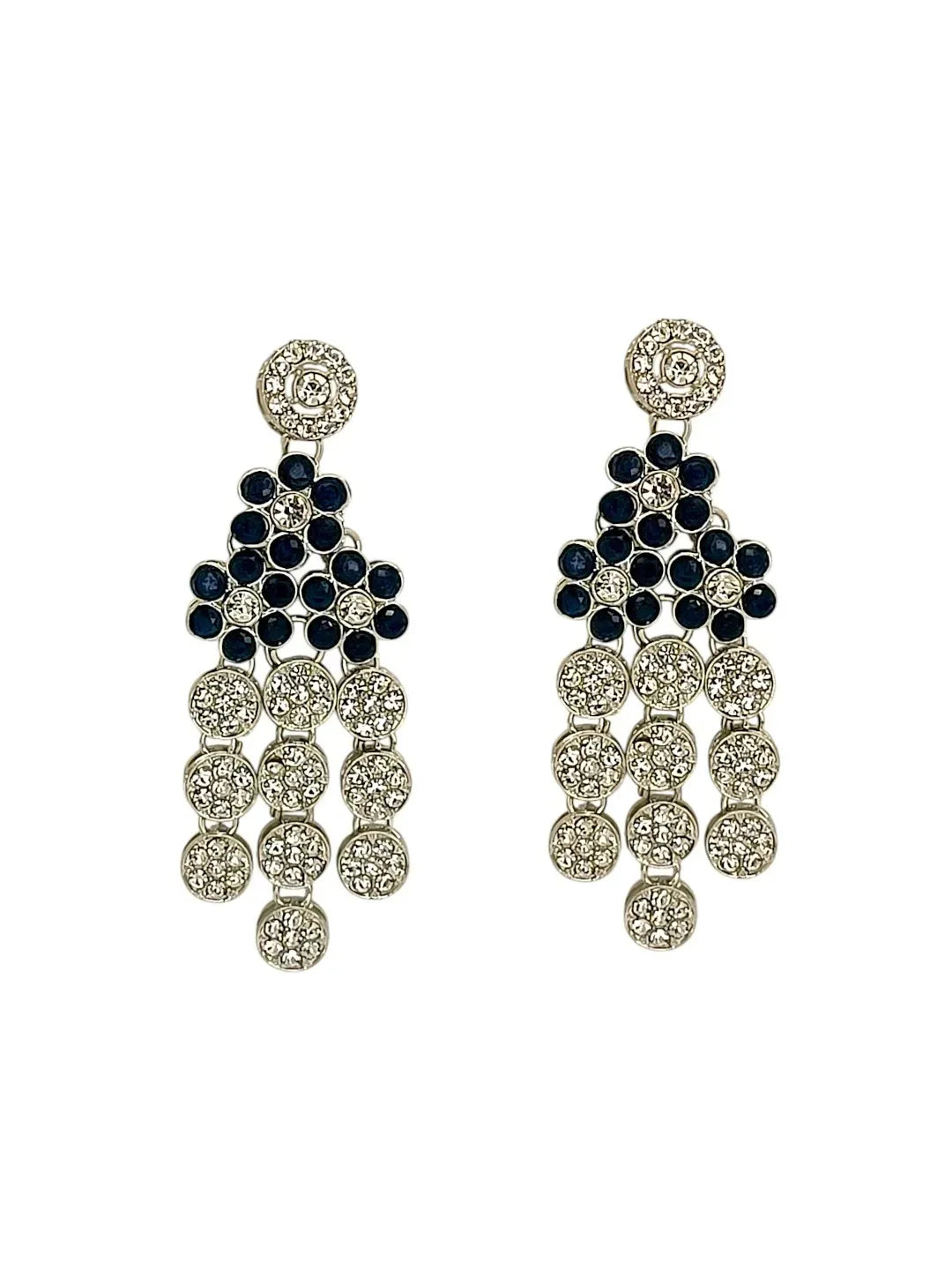 Silver-Plated Blue Stone Studded Jewellery Set