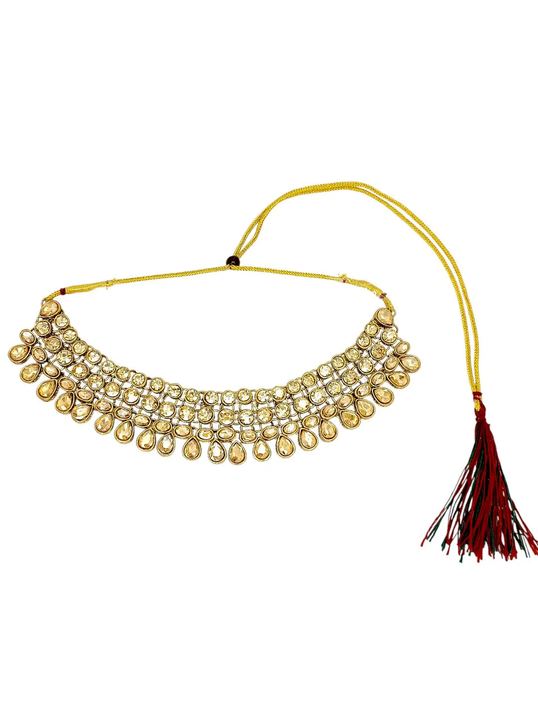Golden Kundan & Stone Studded Jewellery Set