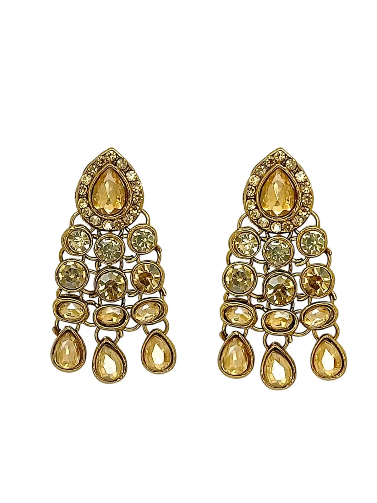 Golden Kundan & Stone Studded Jewellery Set