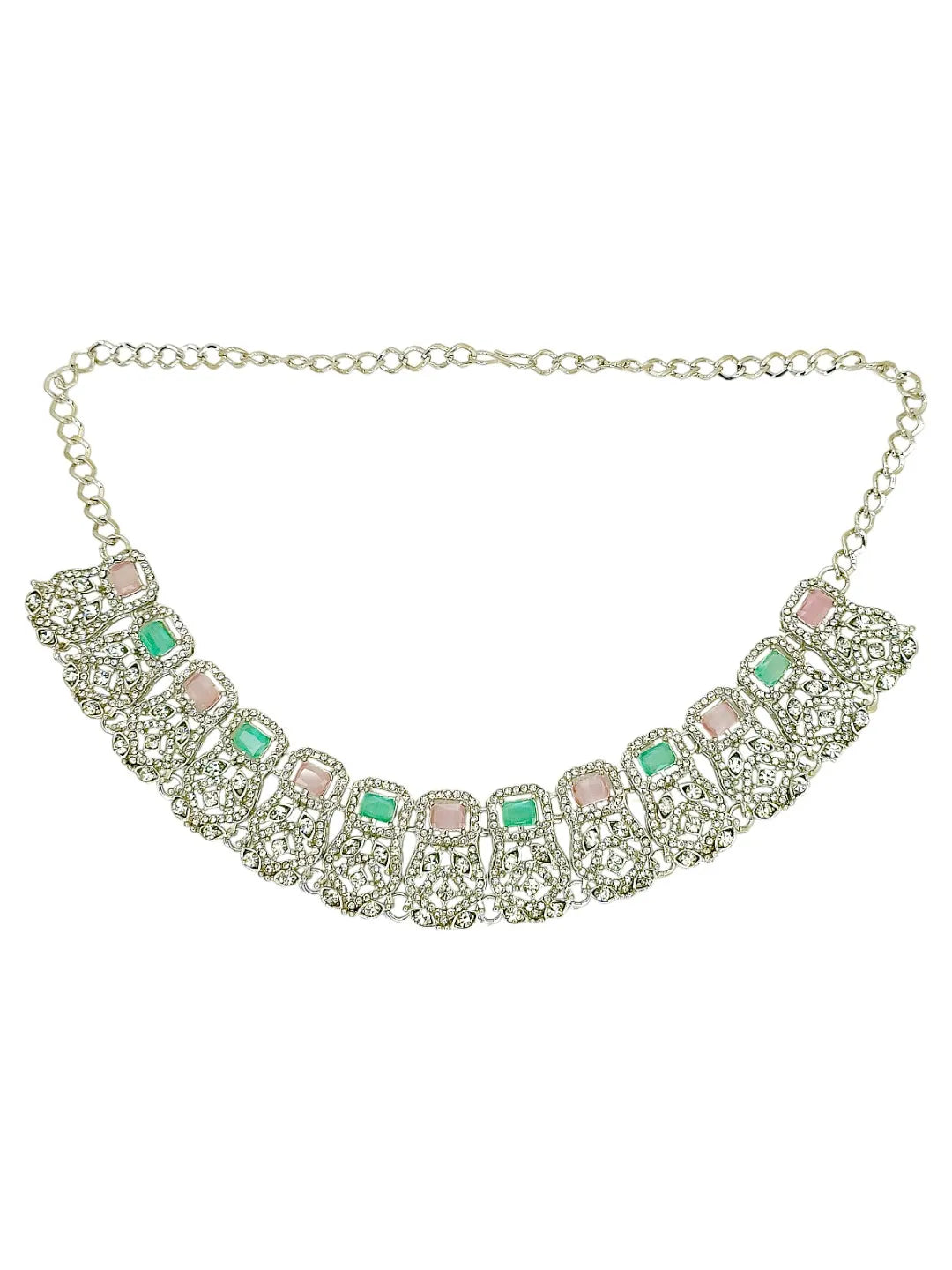 Rhodium-Plated Cubic Zirconia Jewellery Set