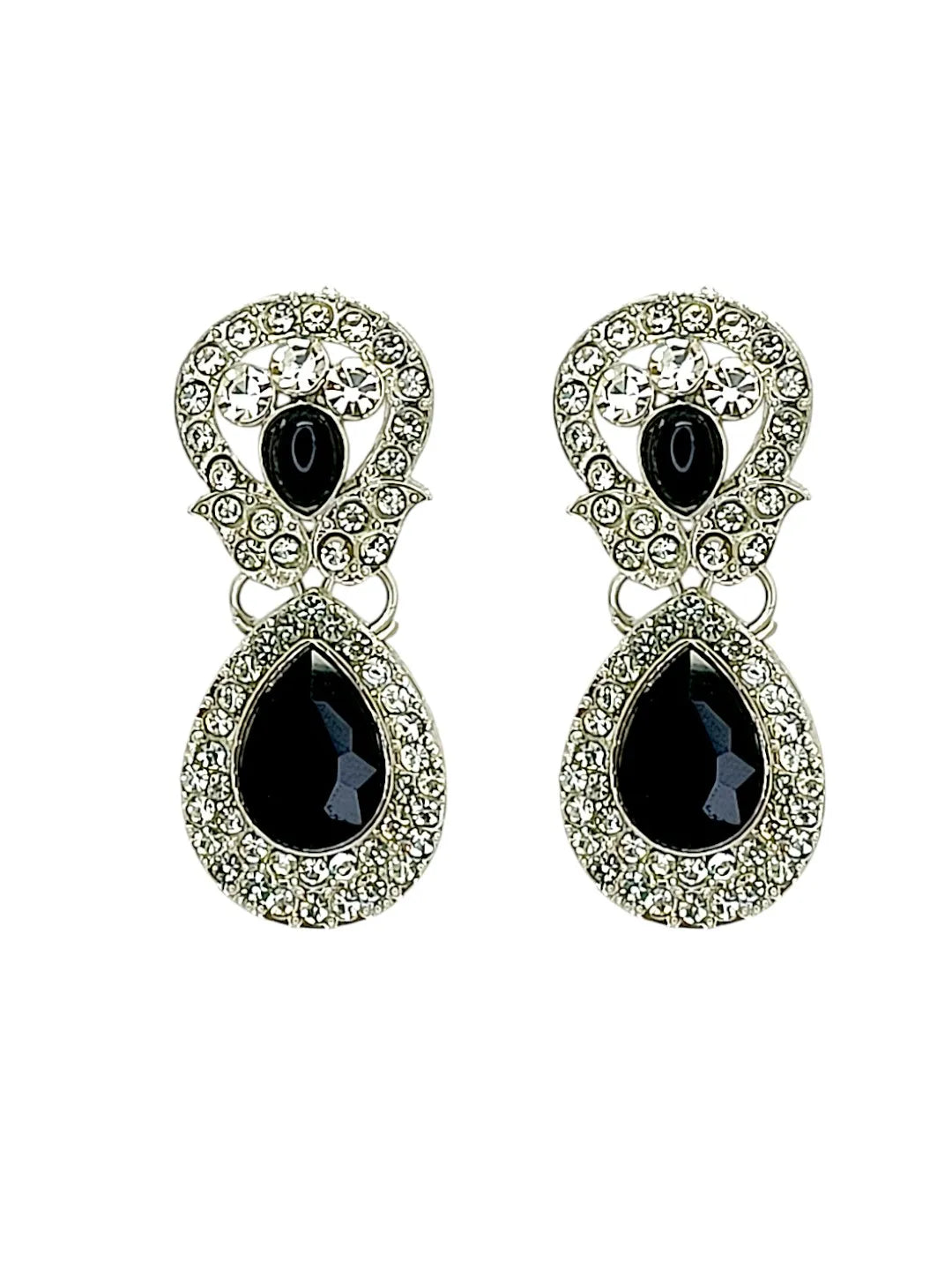 Rhodium-Plated Navy Blue Cubic Zirconia Jewellery Set