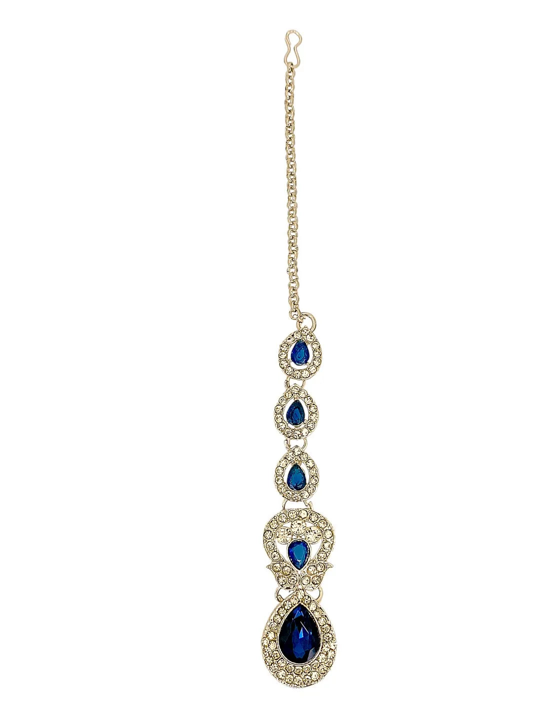 Rhodium-Plated Royal Blue Cubic Zirconia Jewellery Set