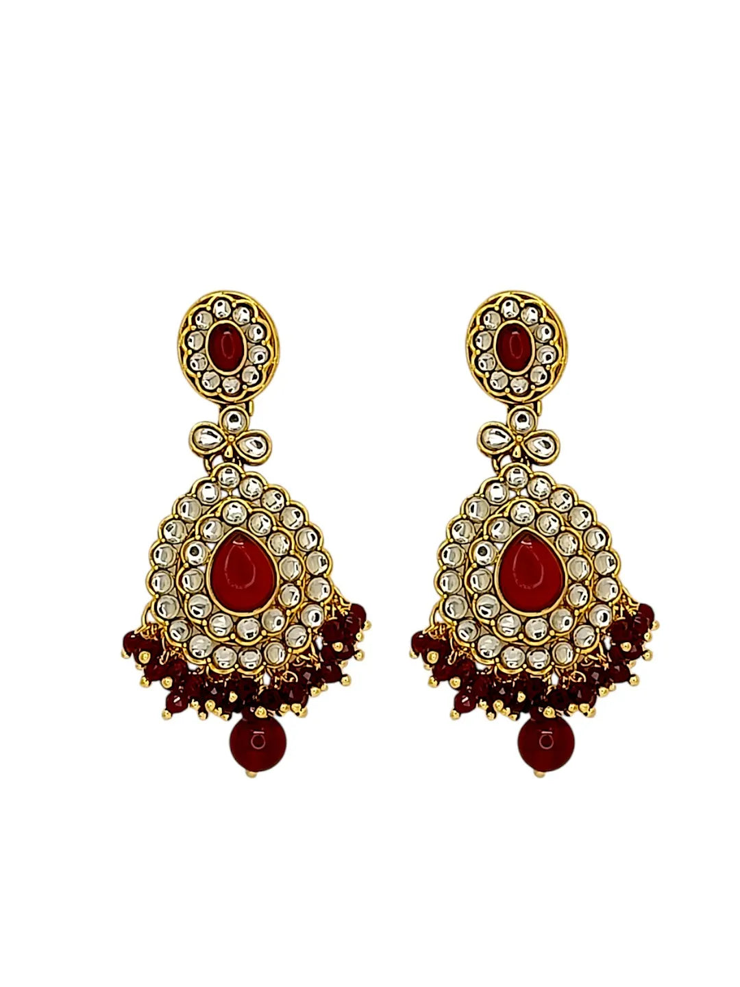 Gold-Plated Kundan Studded & Beaded Double Line Long Jewellery Set