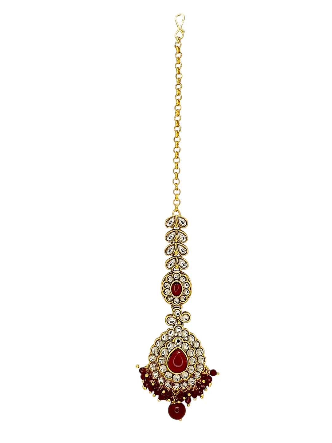 Gold-Plated Kundan Studded & Beaded Double Line Long Jewellery Set
