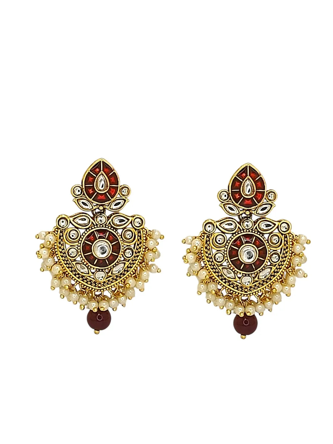 Gold-Plated Kundan Studded & Beaded Peacock Jewellery Set