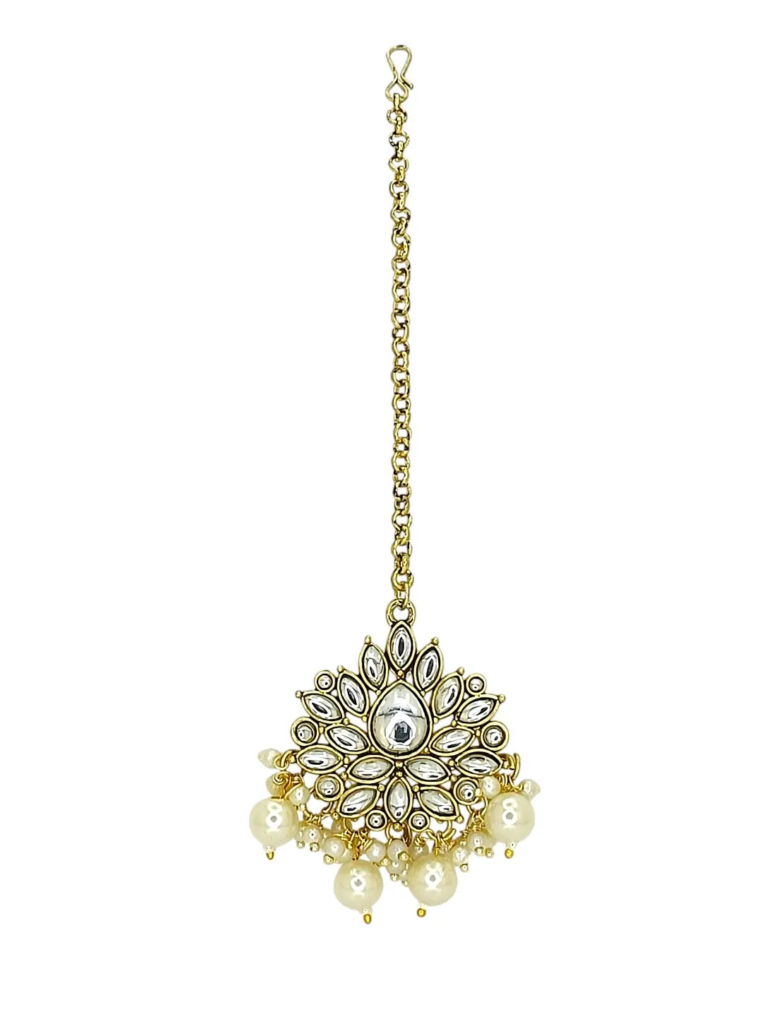 Gold-Plated Choker Kundan Necklace and Earrings