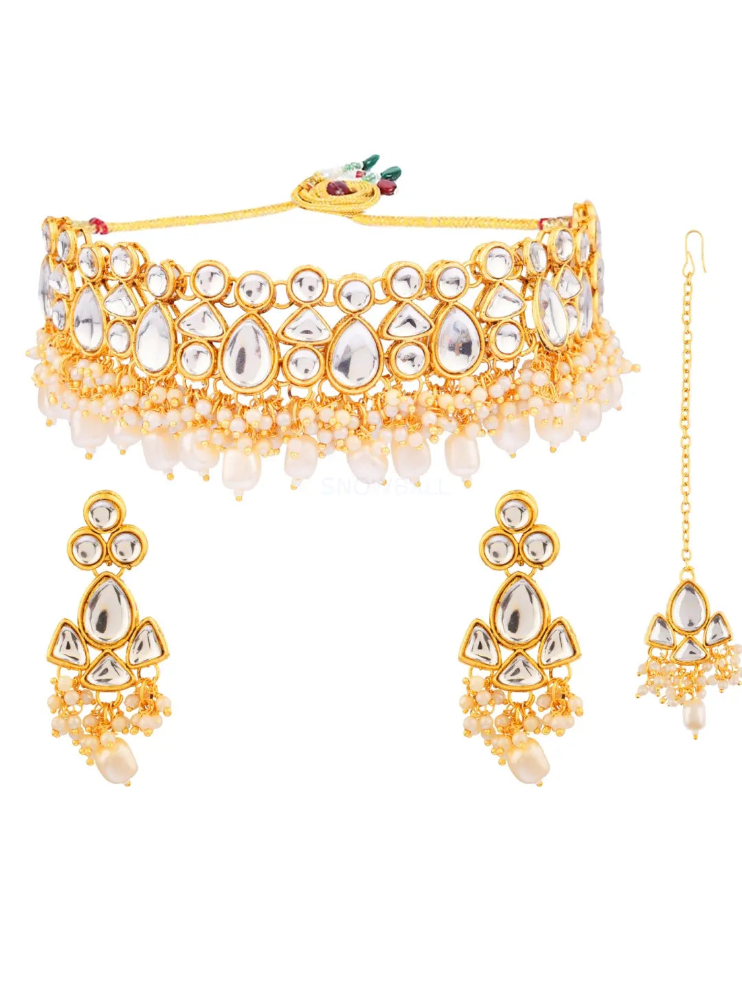 Gold Plated Kundan Jewellery Set
