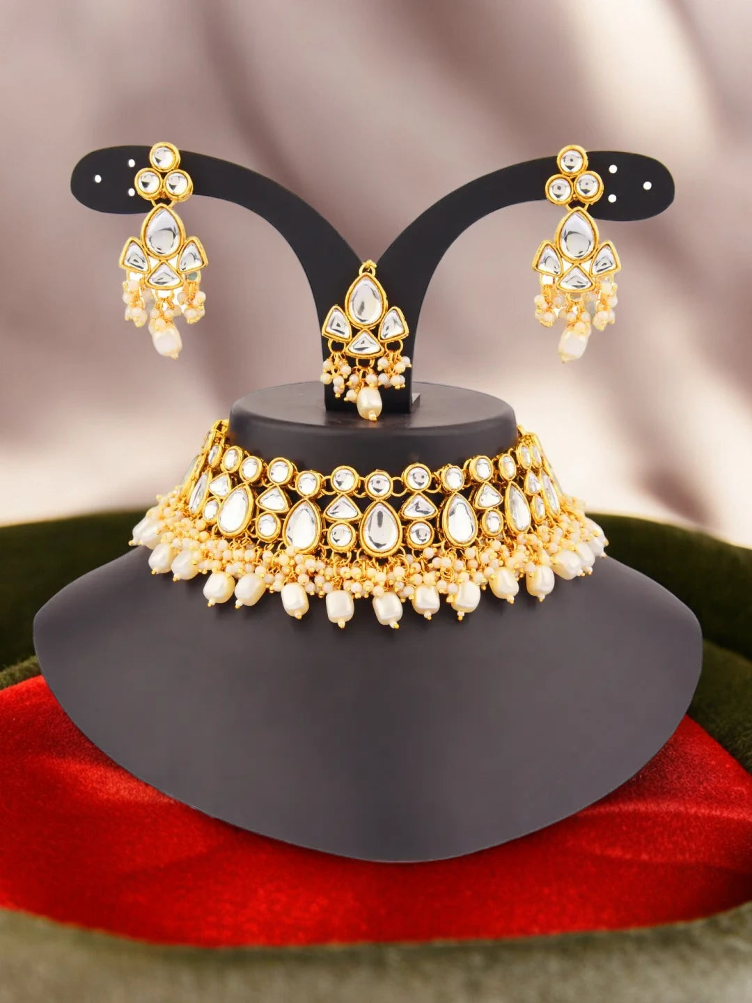 Gold Plated Kundan Jewellery Set