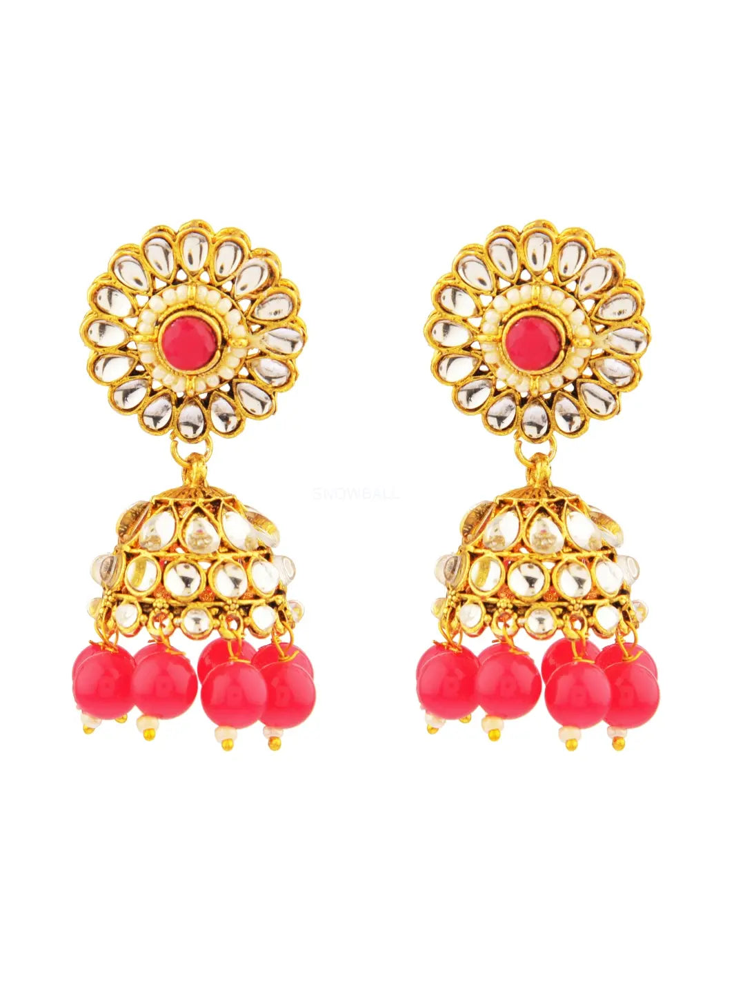 Red Kundan Adorned Jewellery Set