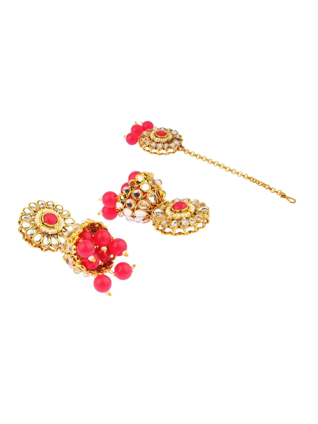 Red Kundan Adorned Jewellery Set