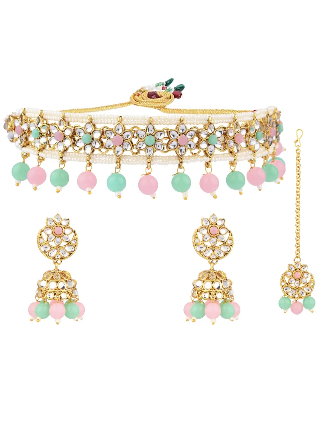 Pastel Pink & Green Jewellery Set