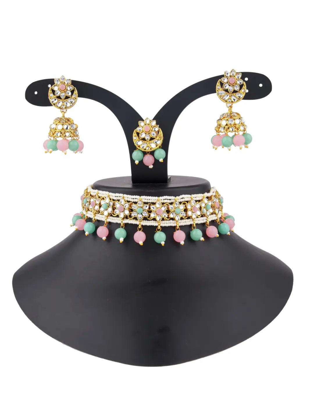 Pastel Pink & Green Jewellery Set