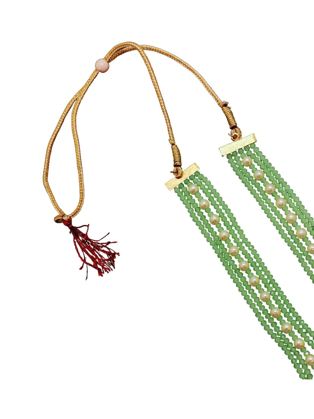 Gold-Plated Necklace with Kundan-Adorned Pendant