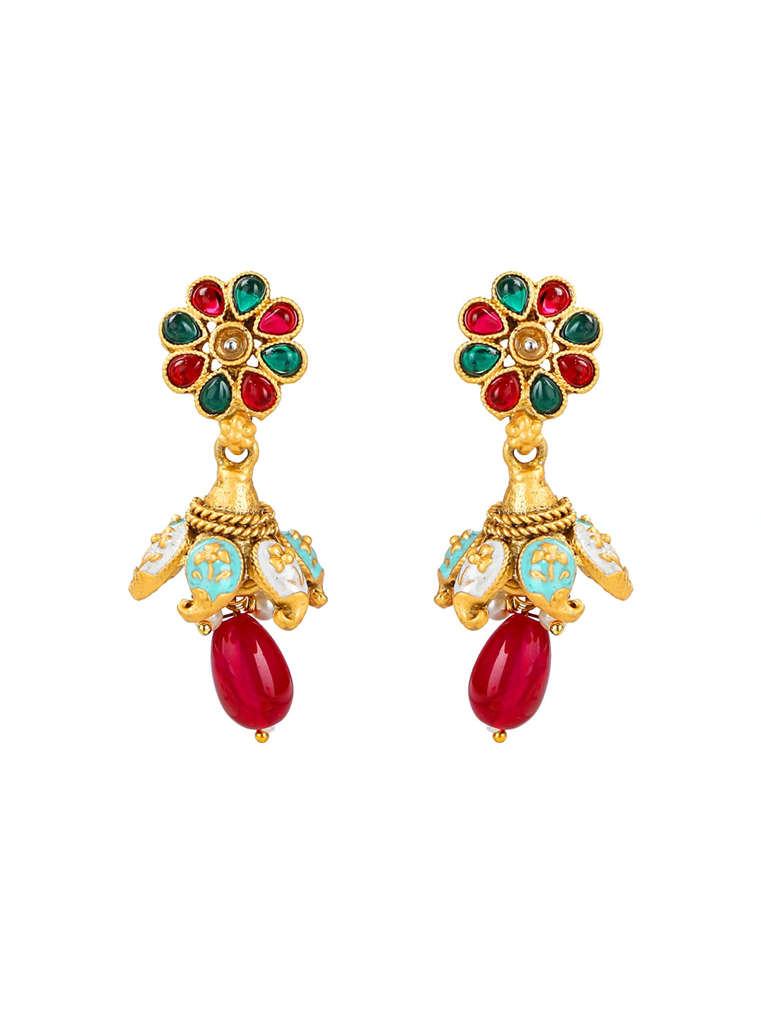 Meenakari Marvel Gold Plated Beaded Long Necklace Set