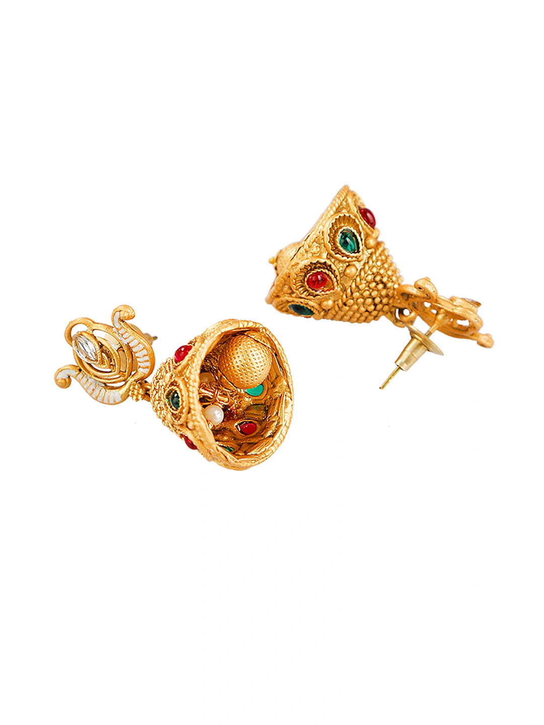 Rajwadi Gold Plated Peacock Pearl Long Necklace Set