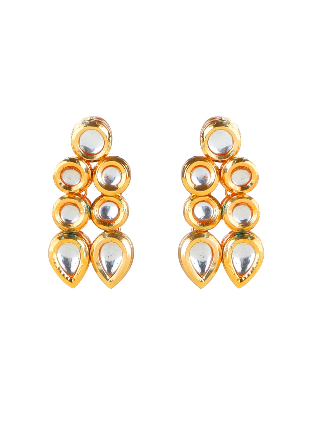 Gold plated Double Line Kundan Necklace Set