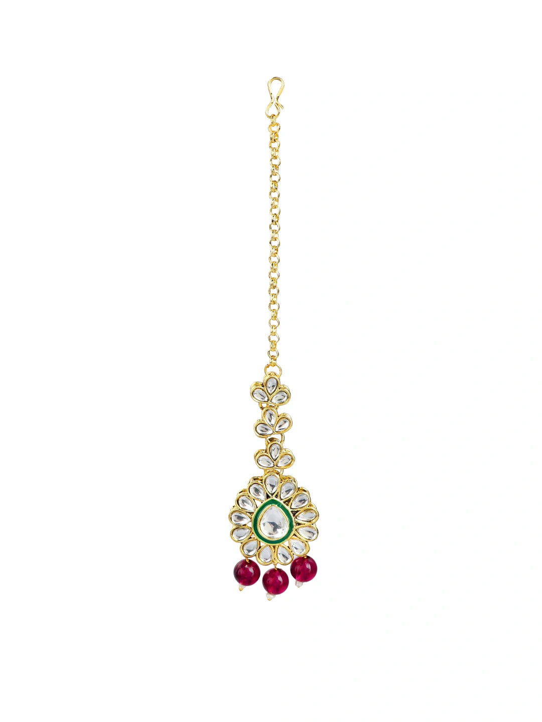 Gold Plated Purple Kundan Beads Choker Neckalce Set