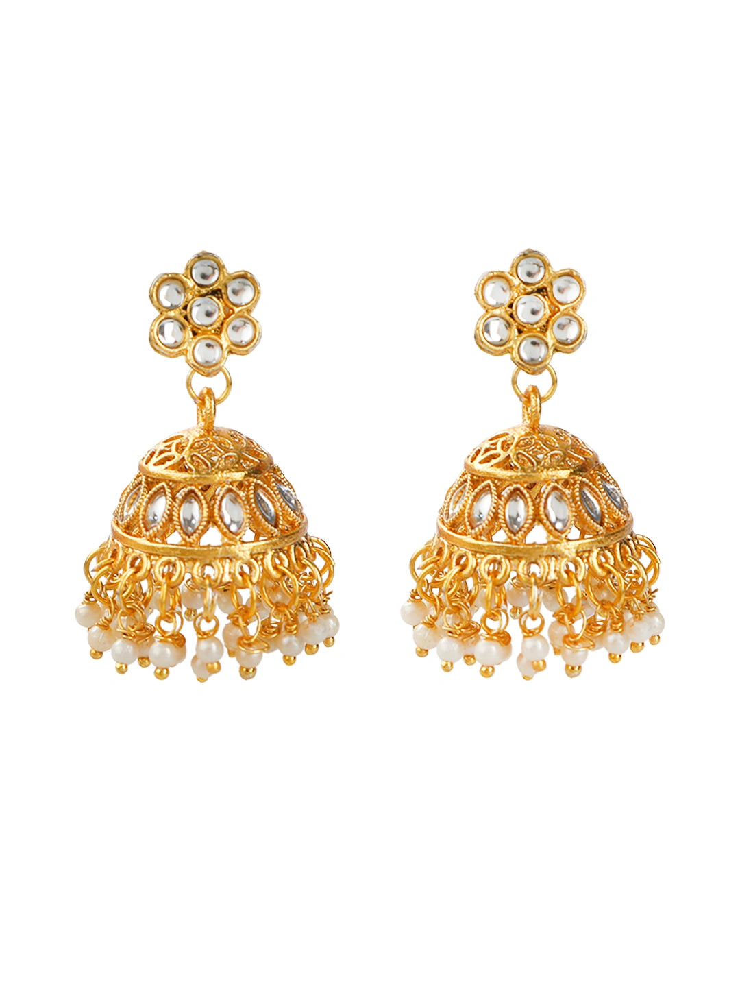 Gold Plated Multi Layered Kundan Pearl Long Necklace Set