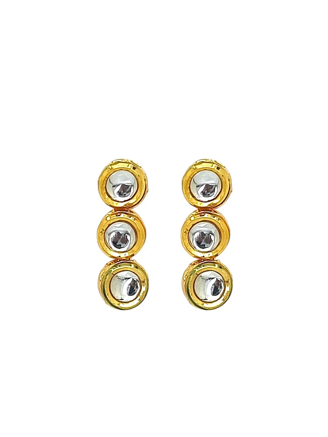 Gold-Plated Circular Kundan Studded Jewellery Set