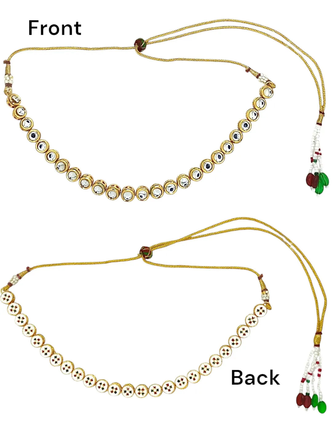 Gold-Plated Circular Kundan Studded Jewellery Set