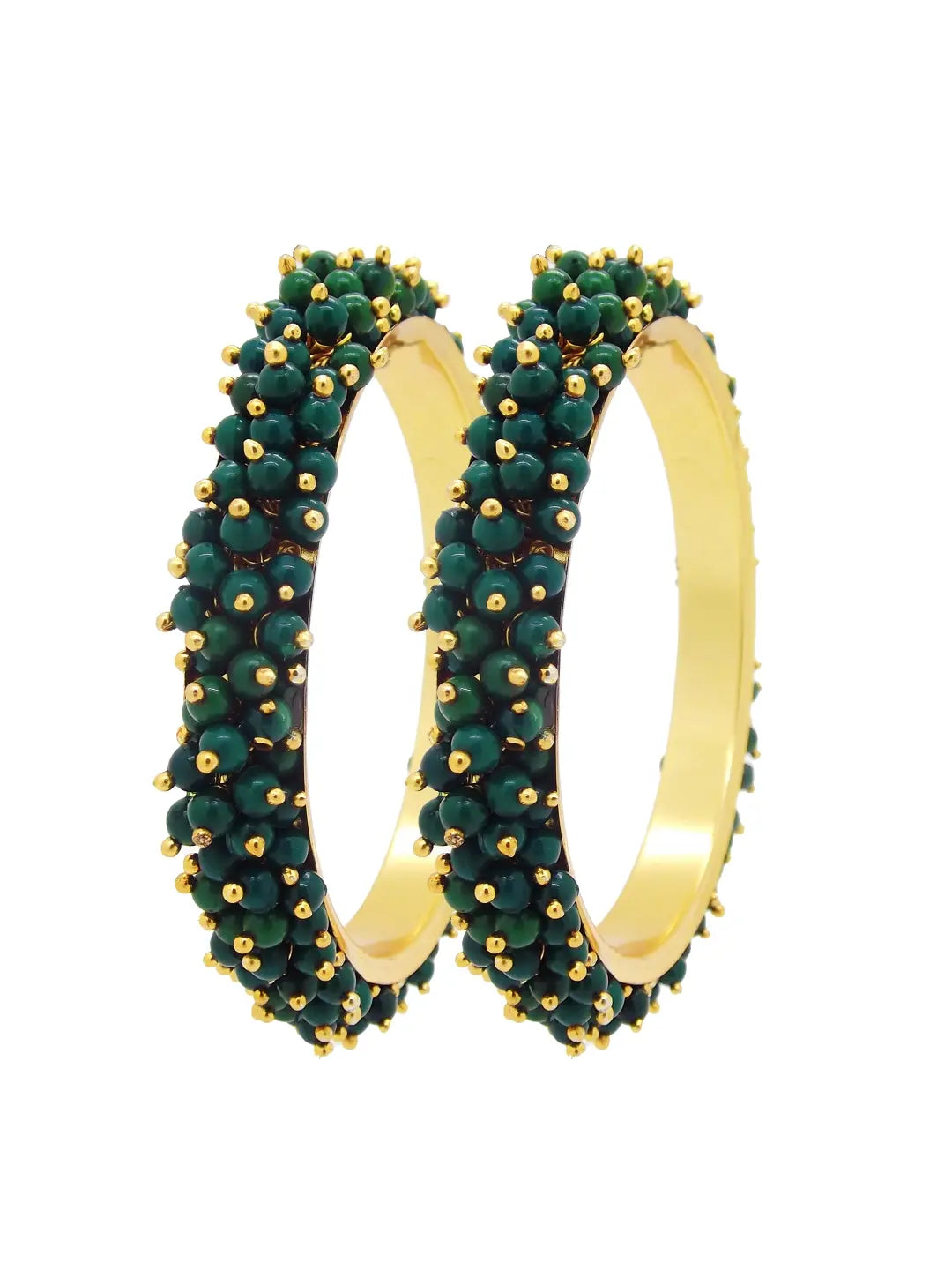 Gold Plated Green Bangles