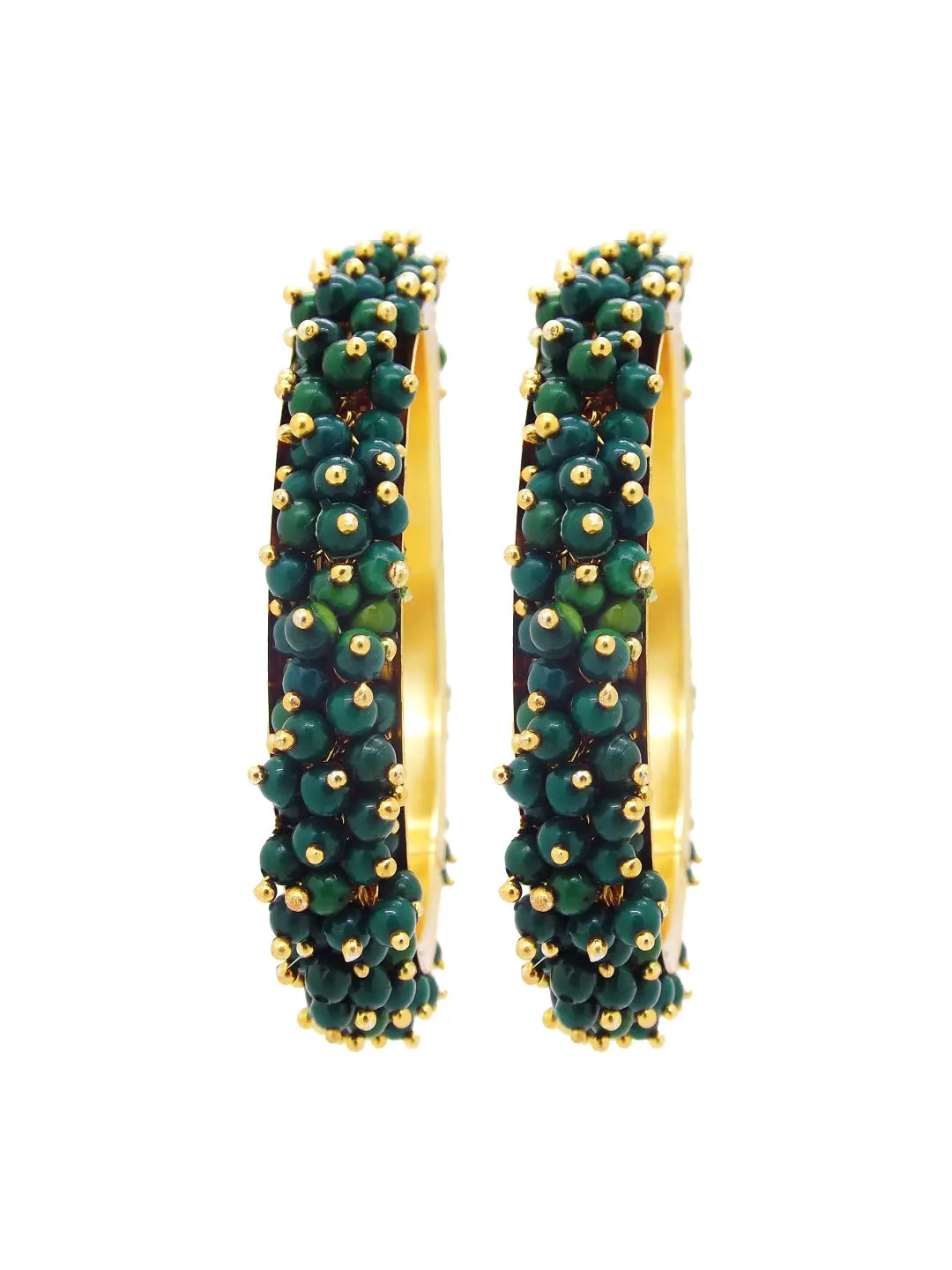 Gold Plated Green Bangles