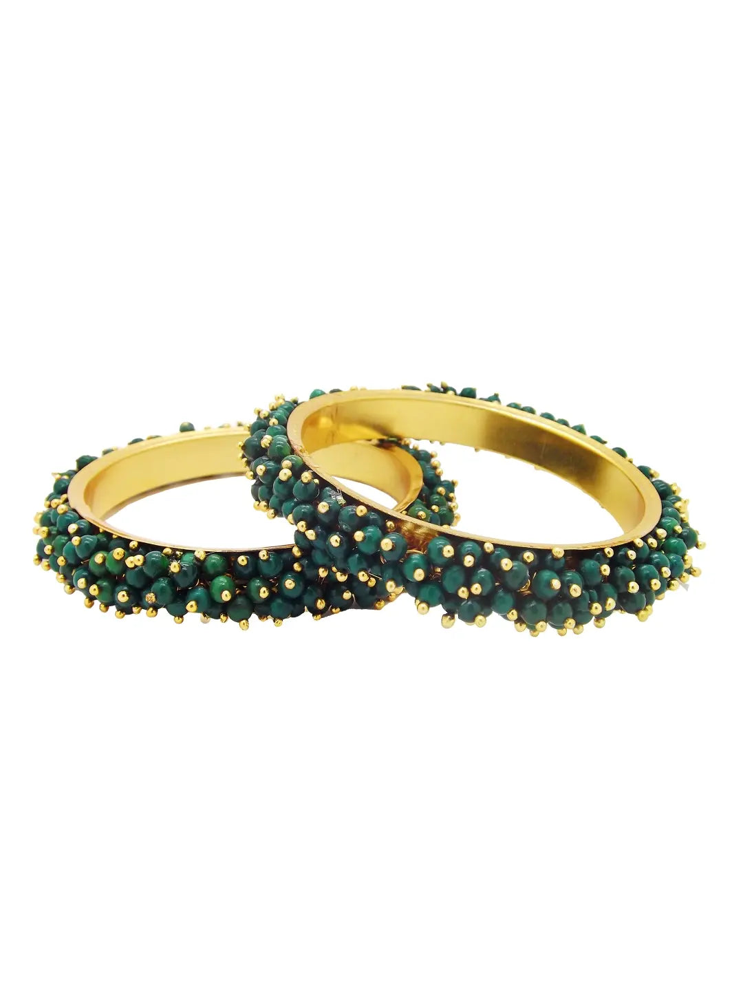 Gold Plated Green Bangles