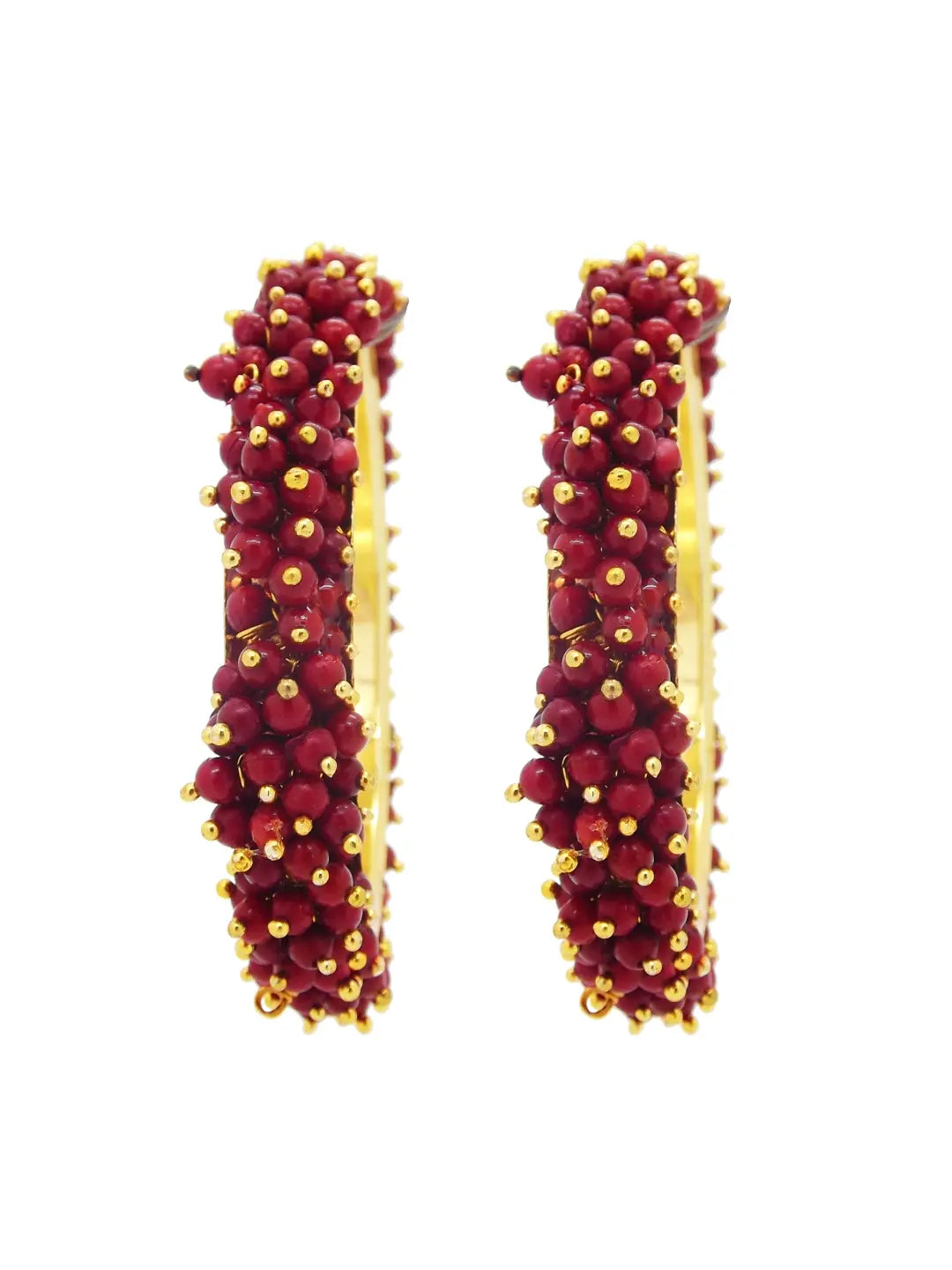 Gold Plated Maroon Bangles