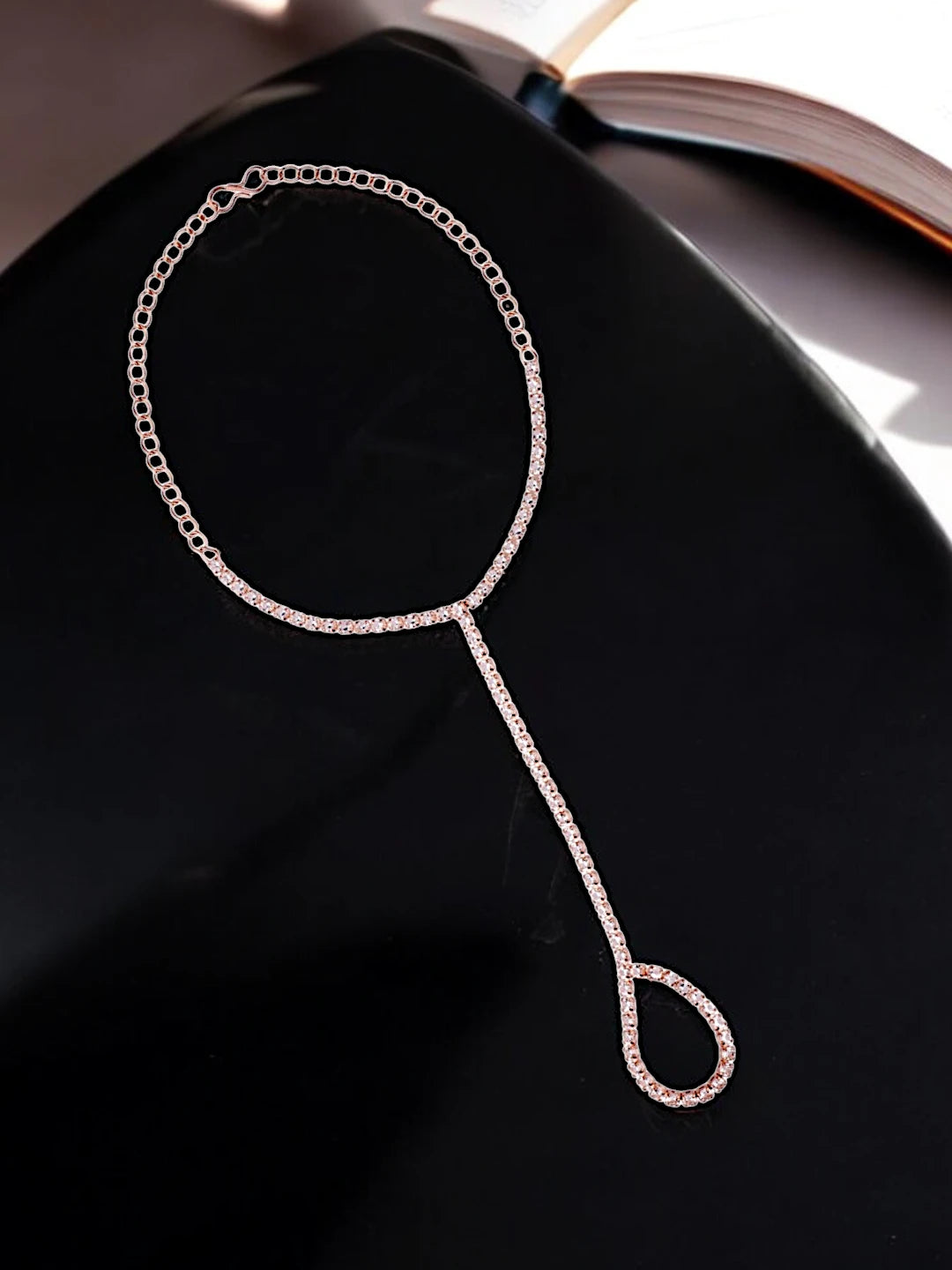 Gold Plated Bracelet with Finger Ring