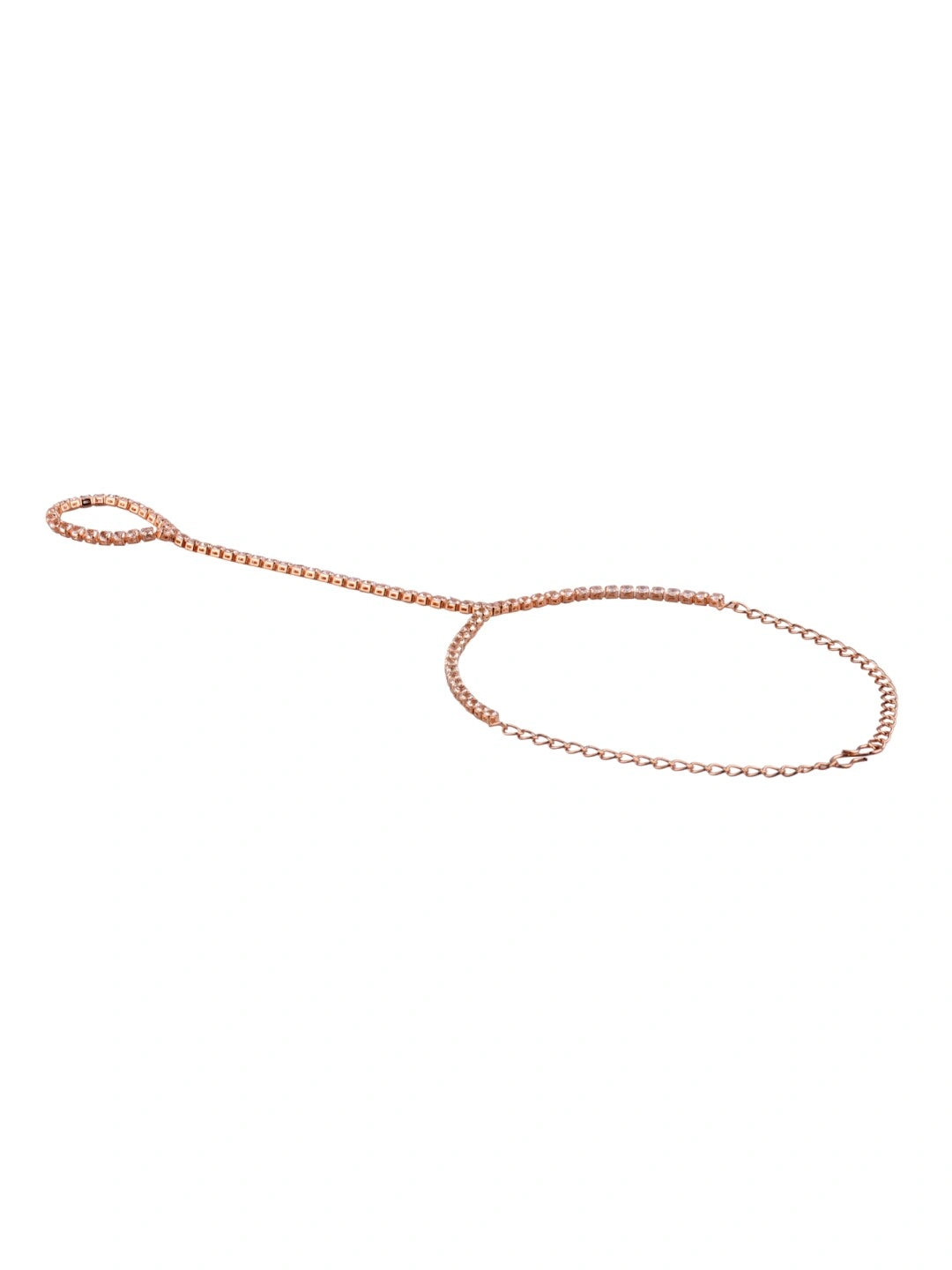 Gold Plated Bracelet with Finger Ring