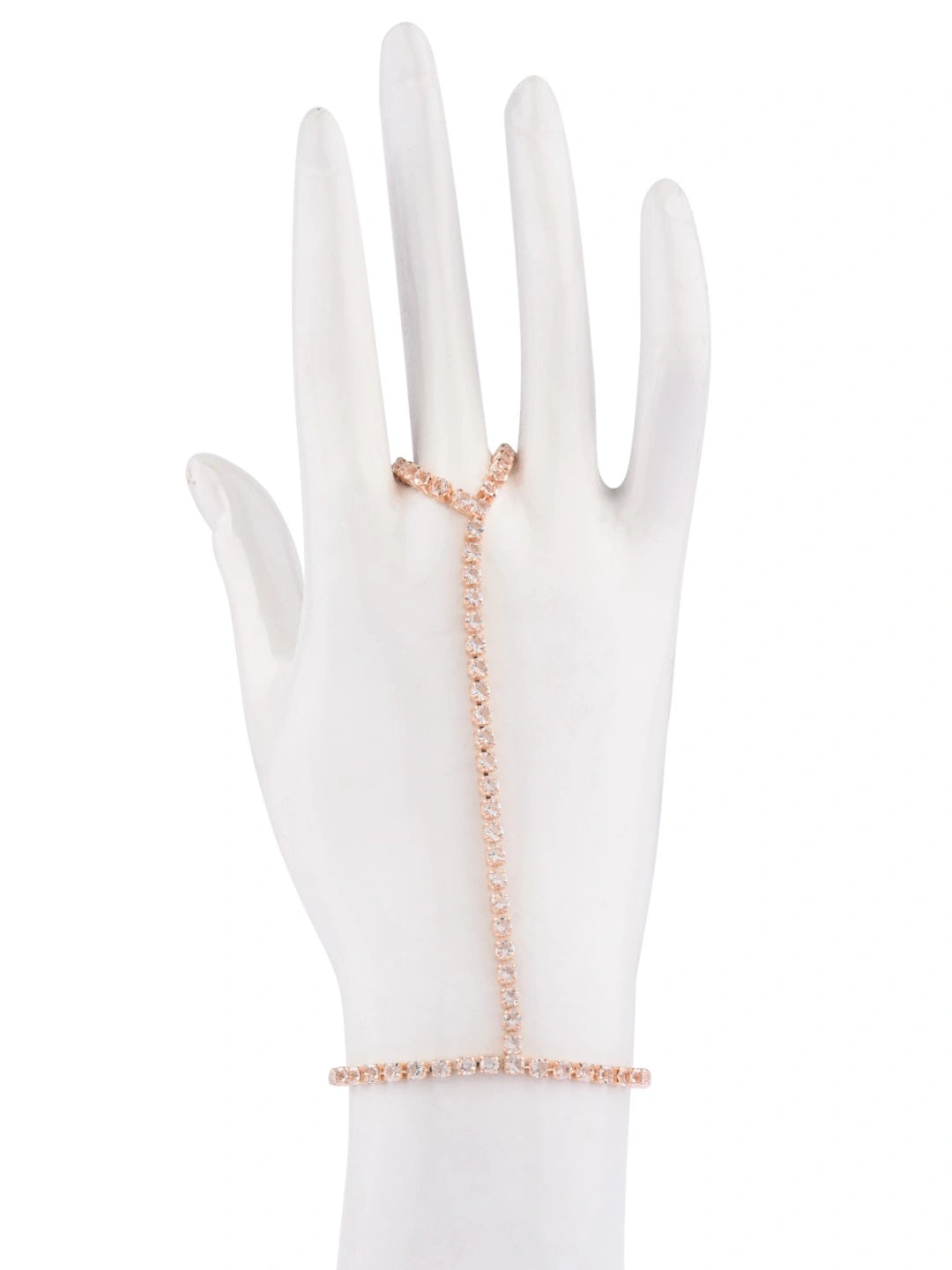 Gold Plated Bracelet with Finger Ring