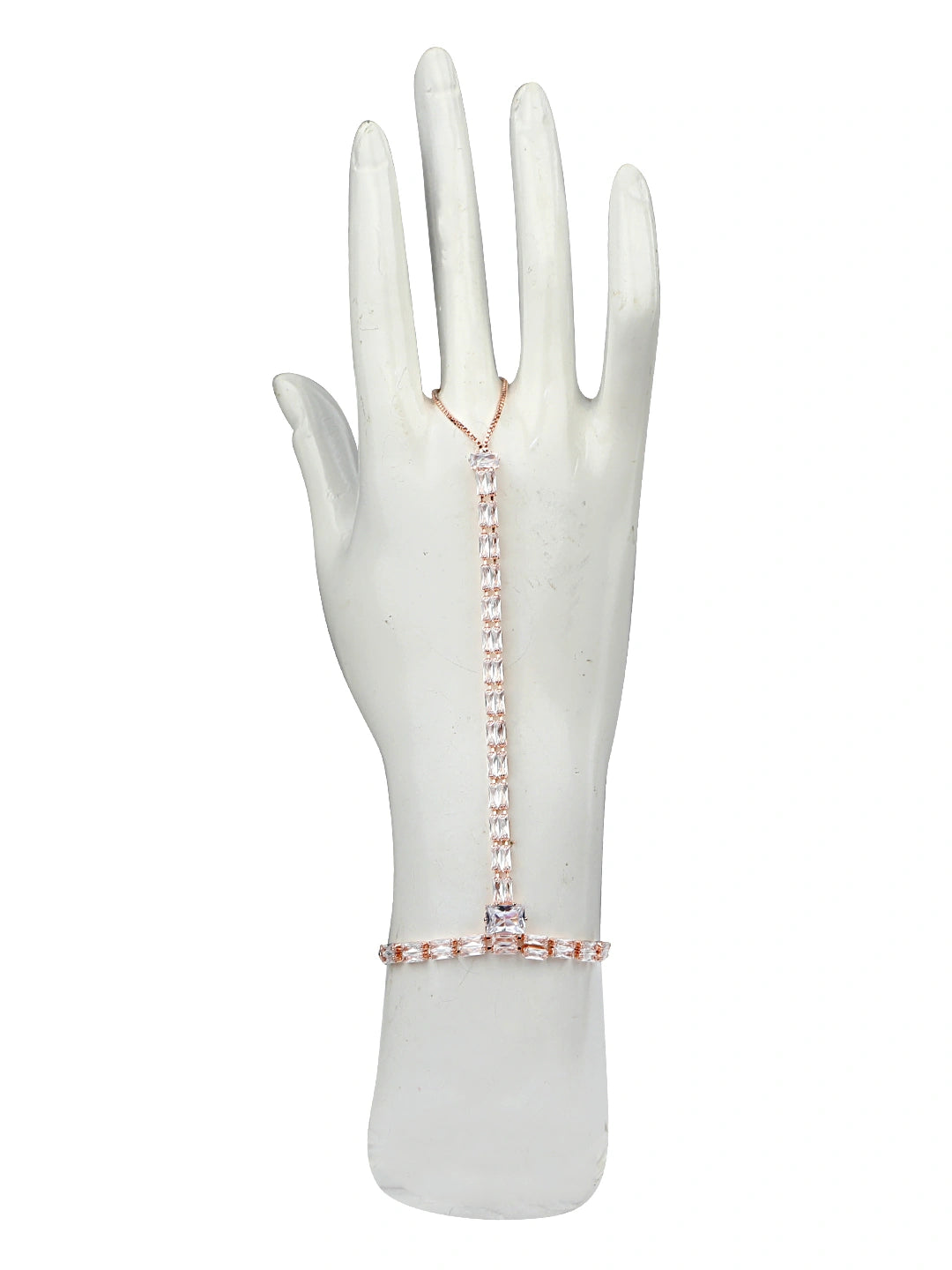 Gold Plated Baguette Stone Ring Bracelet