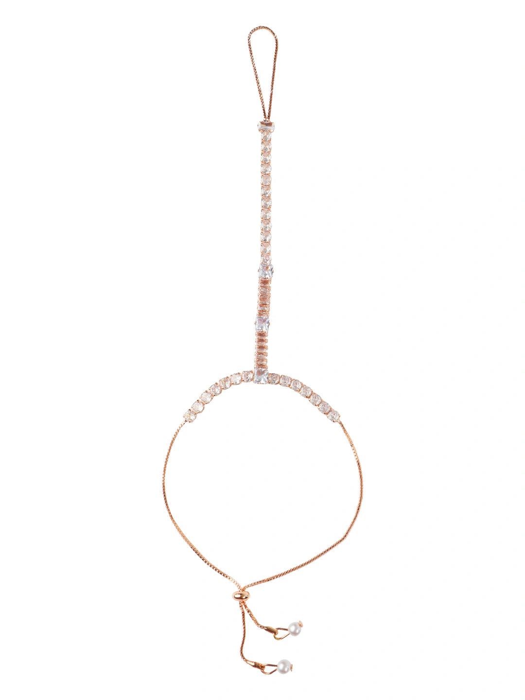 Gold Plated CZ Stone Ring Bracelet