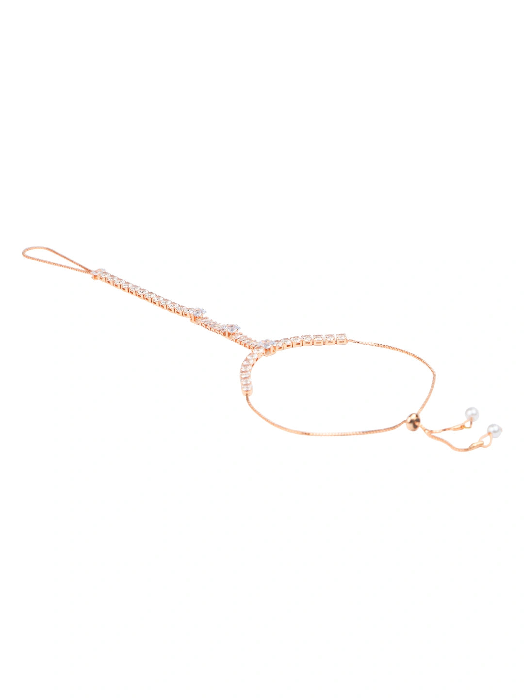 Gold Plated CZ Stone Ring Bracelet