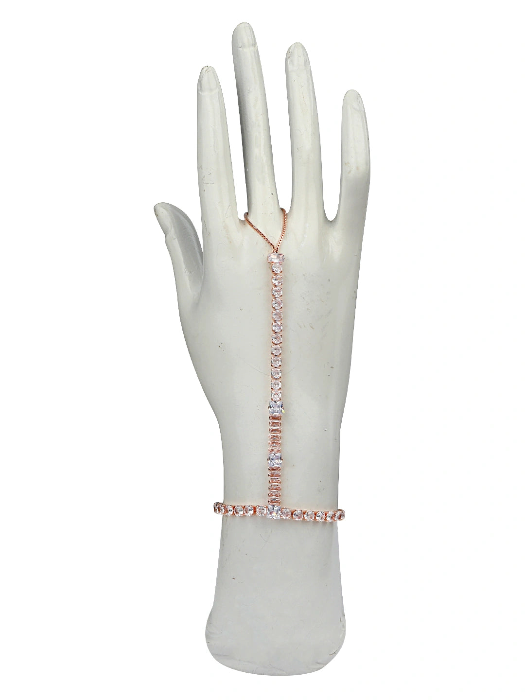 Gold Plated CZ Stone Ring Bracelet