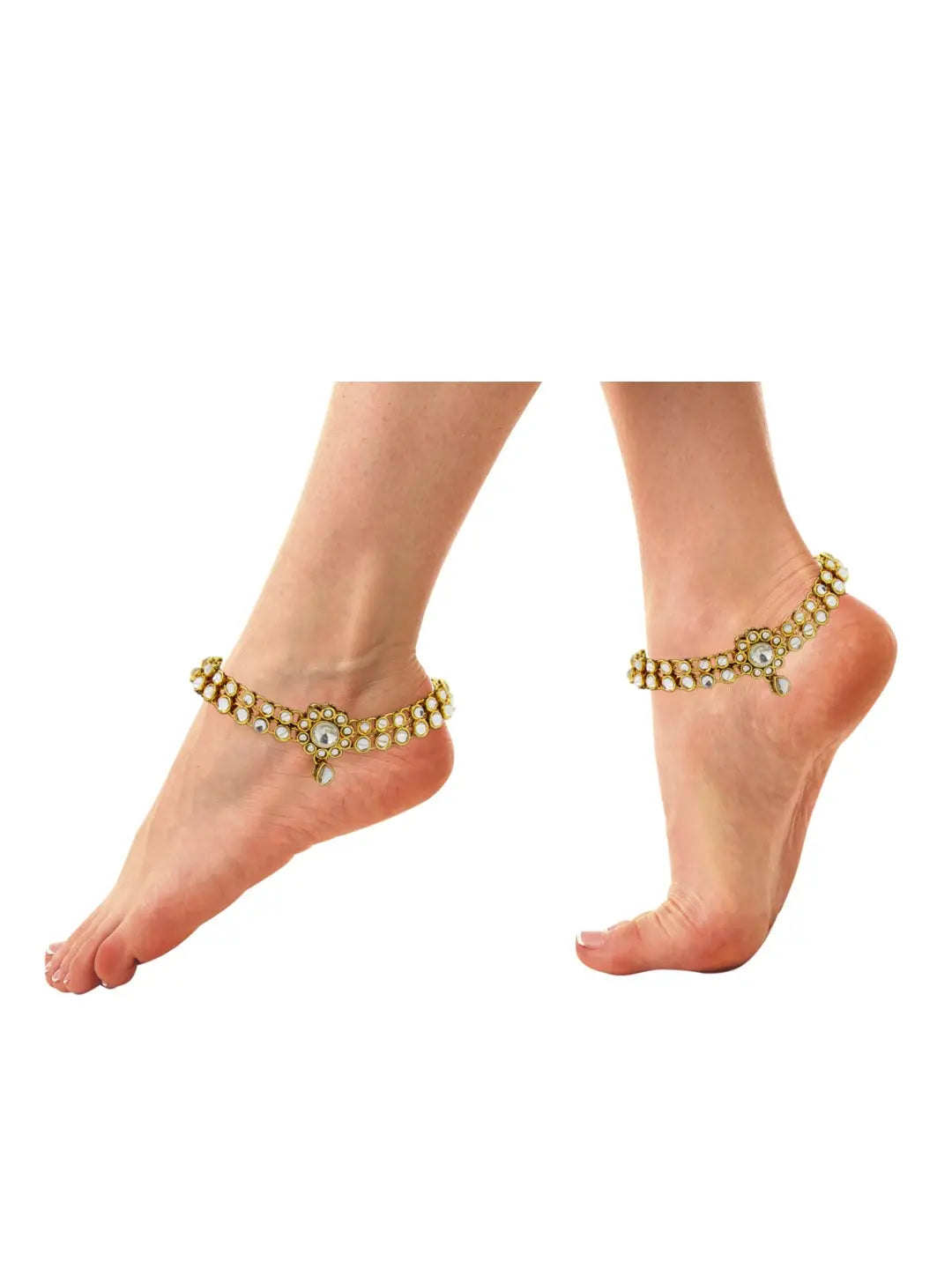 Floral Kundan Anklet