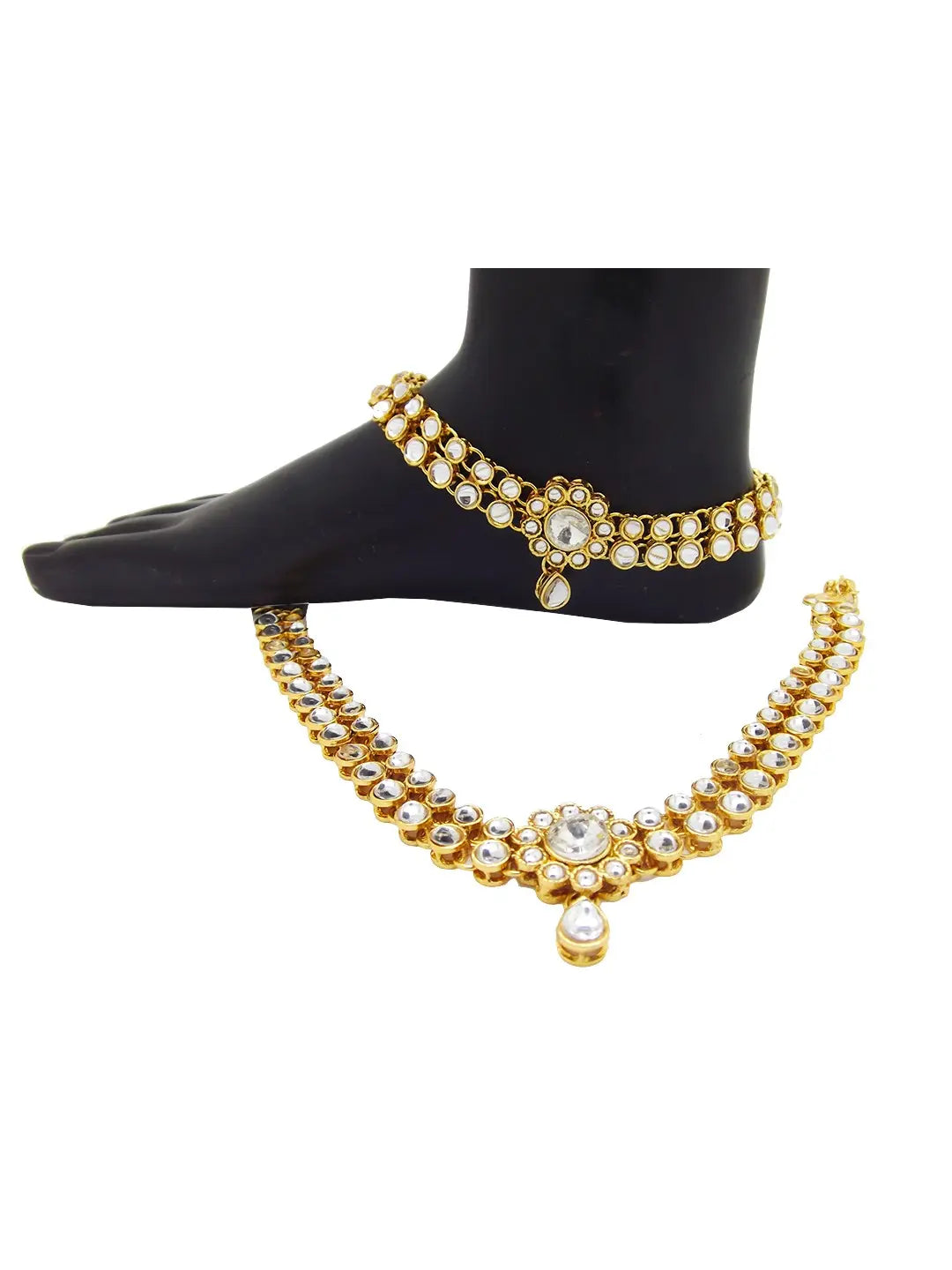Floral Kundan Anklet