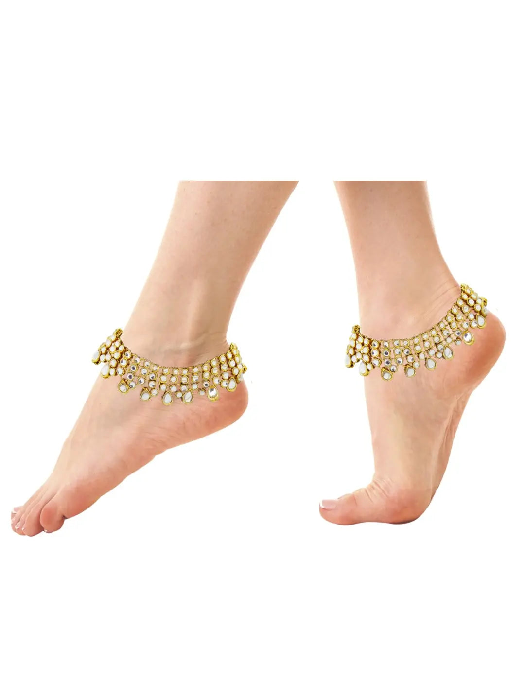 Three Layered Kundan Anklet