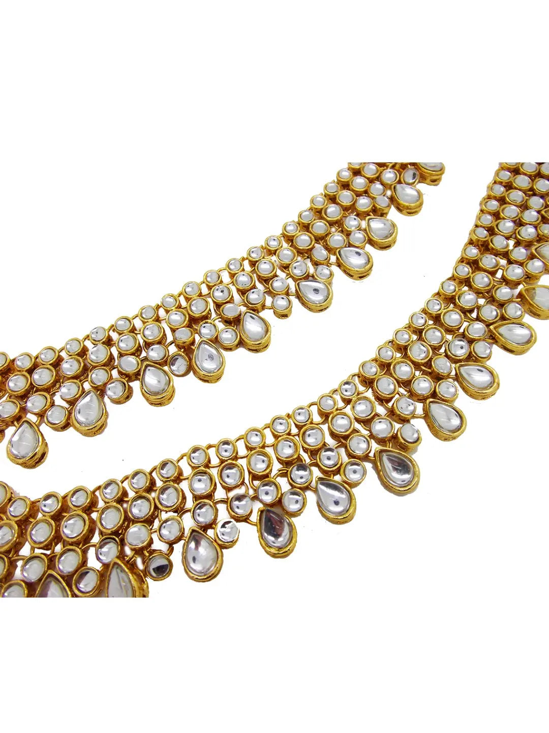 Three Layered Kundan Anklet