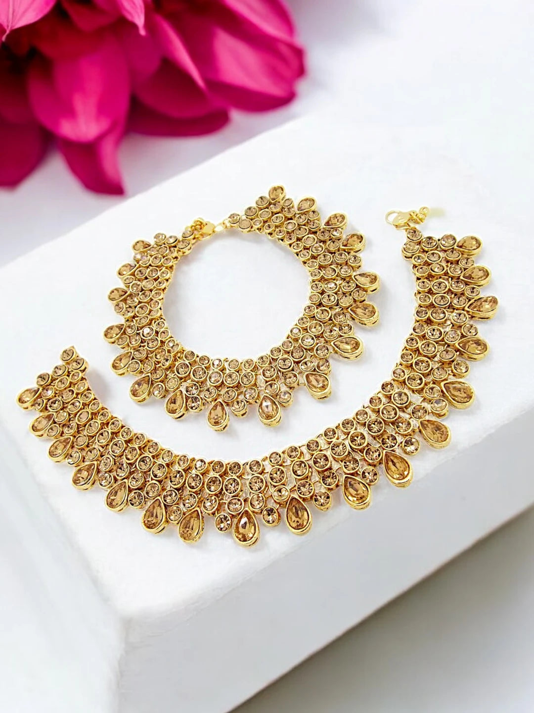 Three Layered Stone Anklet