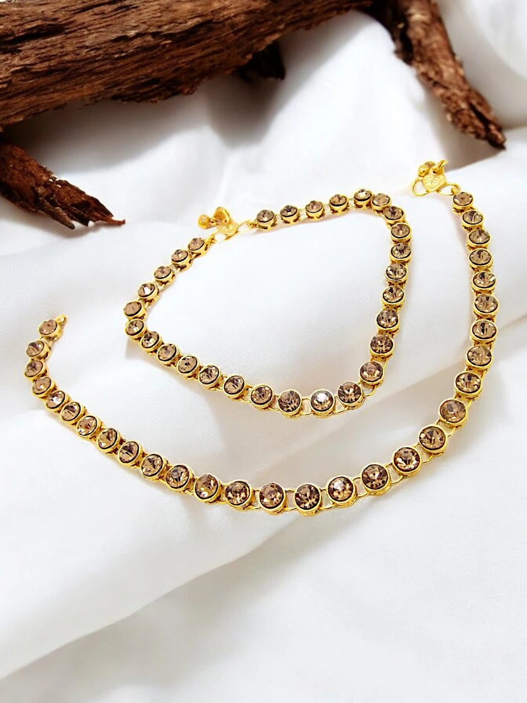 Gold Plated Stone Anklet