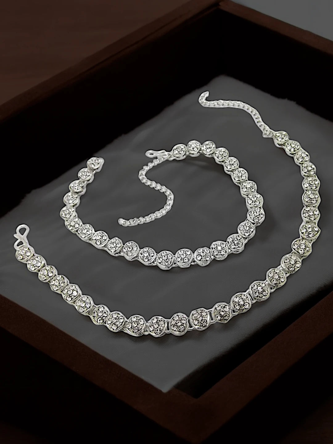 Silver Plated CZ Anklet