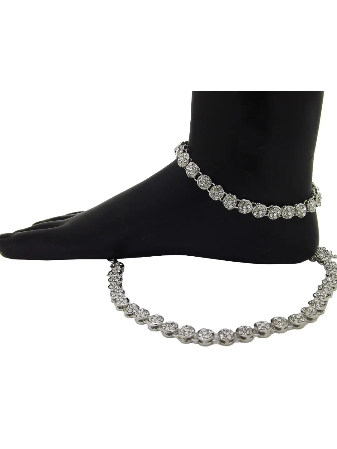 Silver Plated CZ Anklet