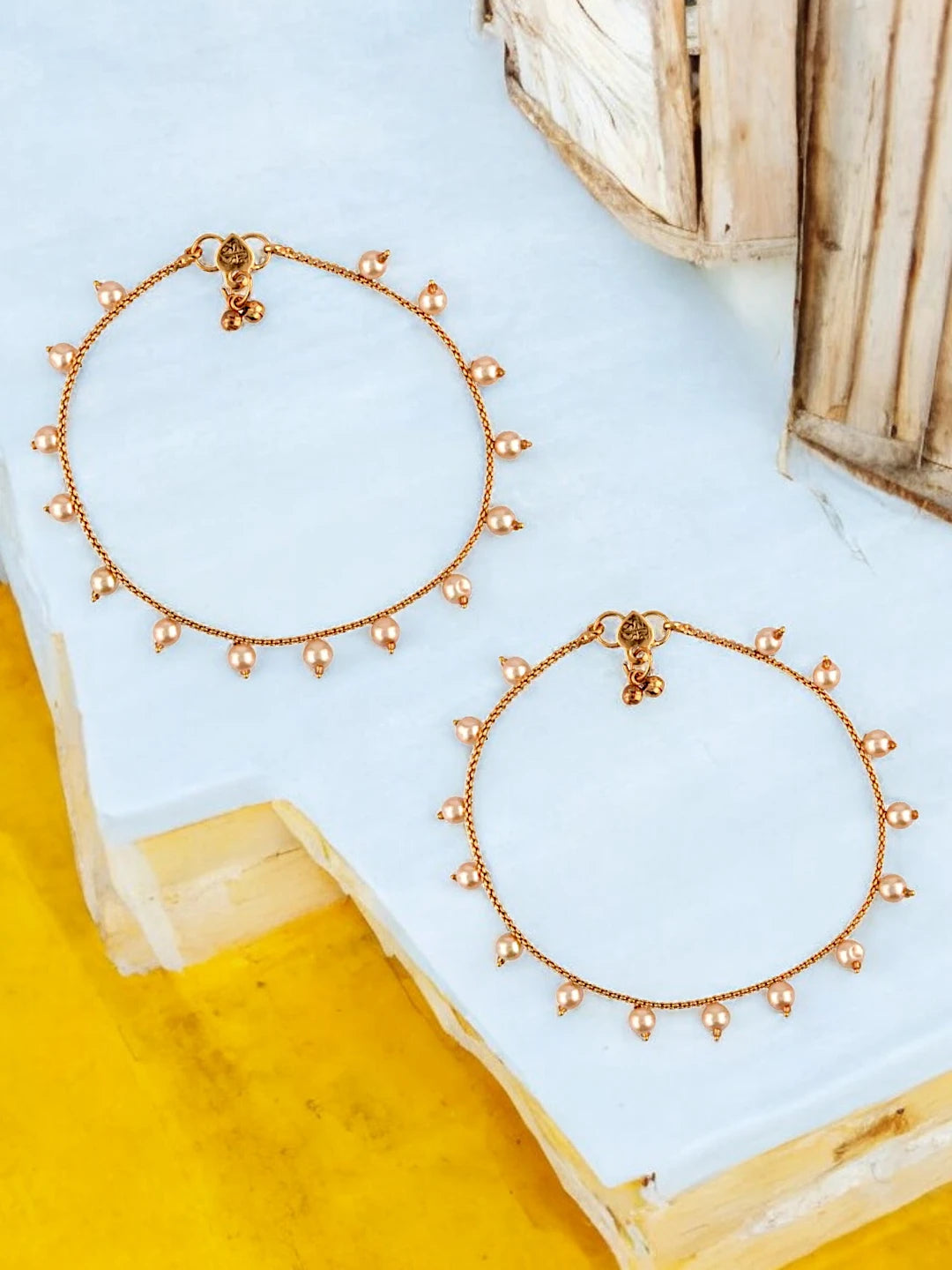 Gold Plated Pearl Anklet