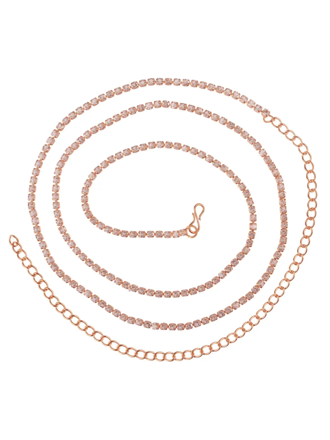 CZ-Studded Gold Plated Waist Belt