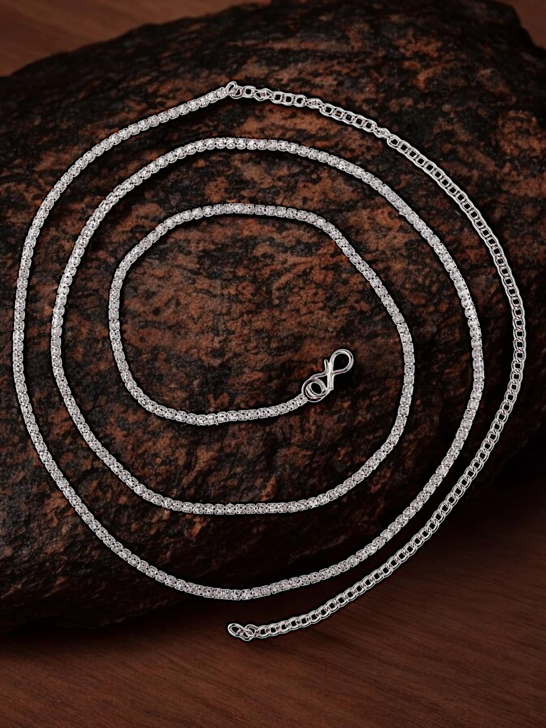 CZ-Studded Silver Plated Waist Belt