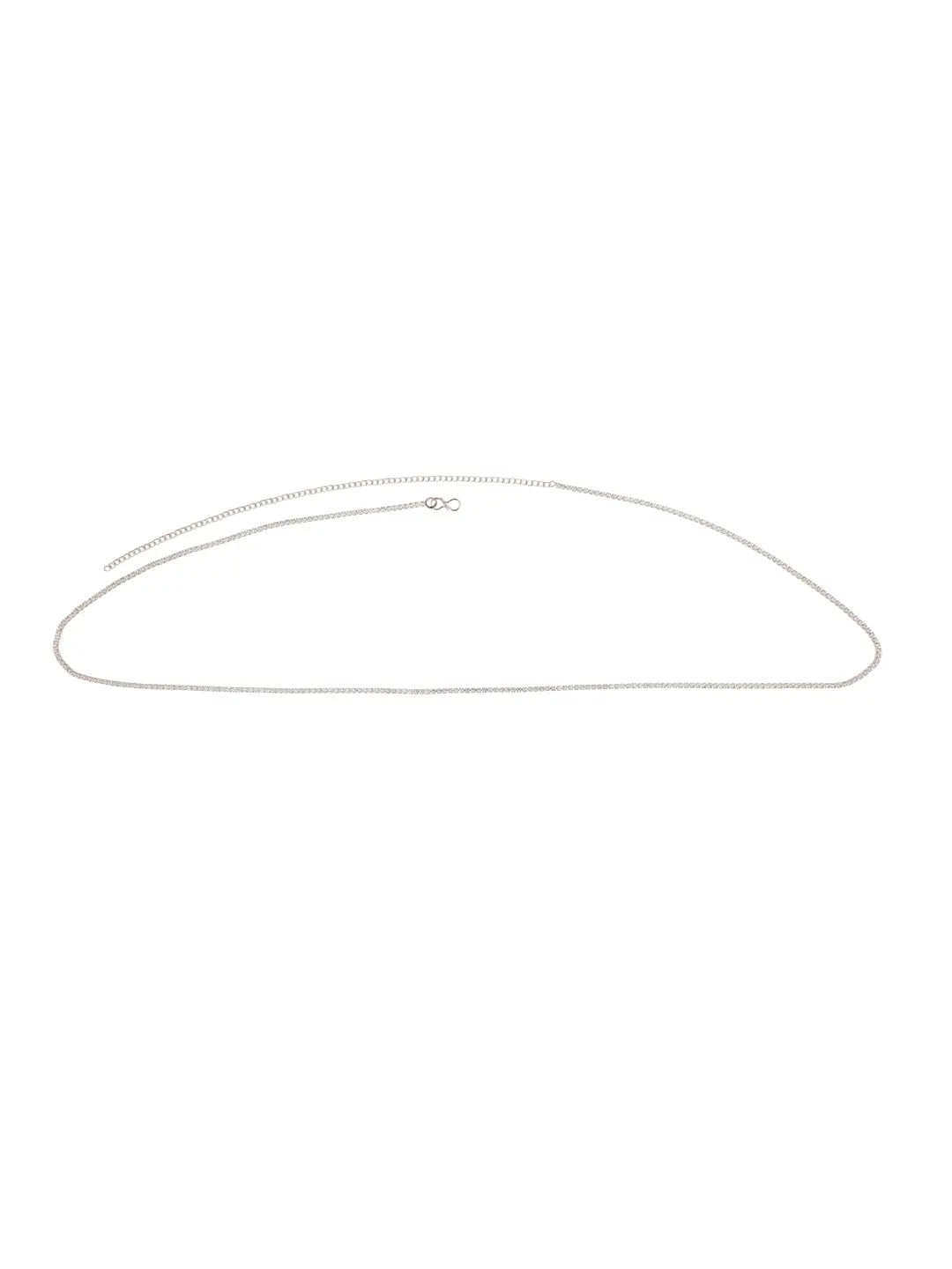 CZ-Studded Silver Plated Waist Belt