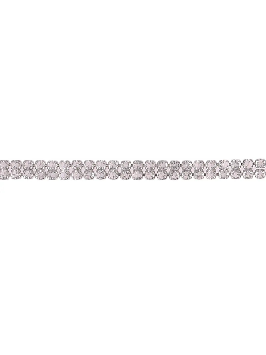 Silver Plated Waist Belt with CZ Stone Embellishments